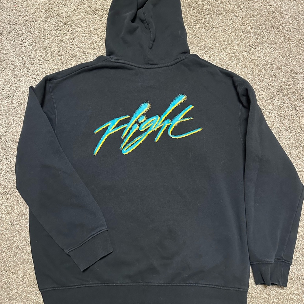 Nike Black Hoodie with Teal 'Flight' Design